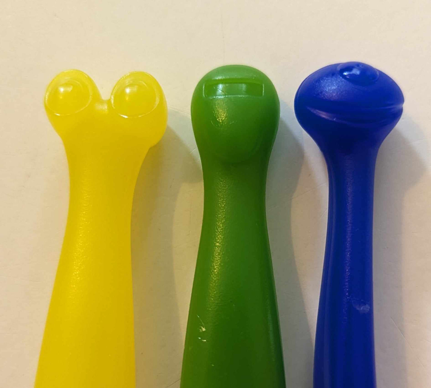 Rare TRIO of 2009 plastic cutlery by IKEA Kalas postmodern / Y2K alien design