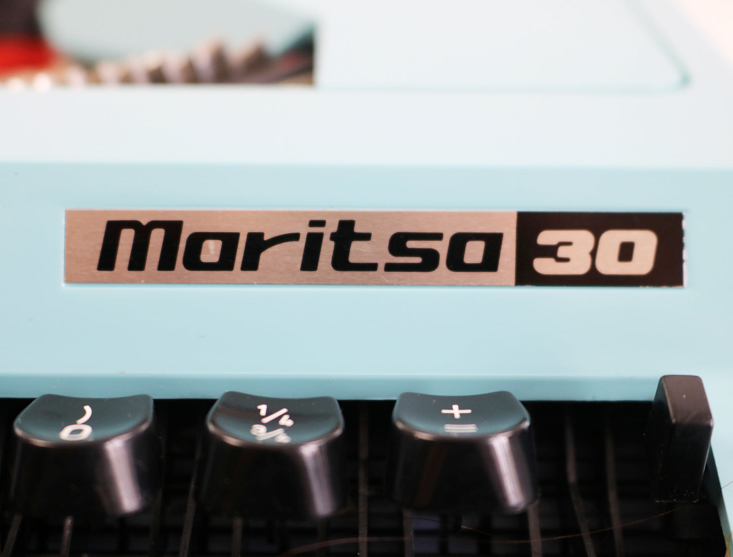 Modernist Maritsa 30 typewriter with cover - blue and black - working conditon