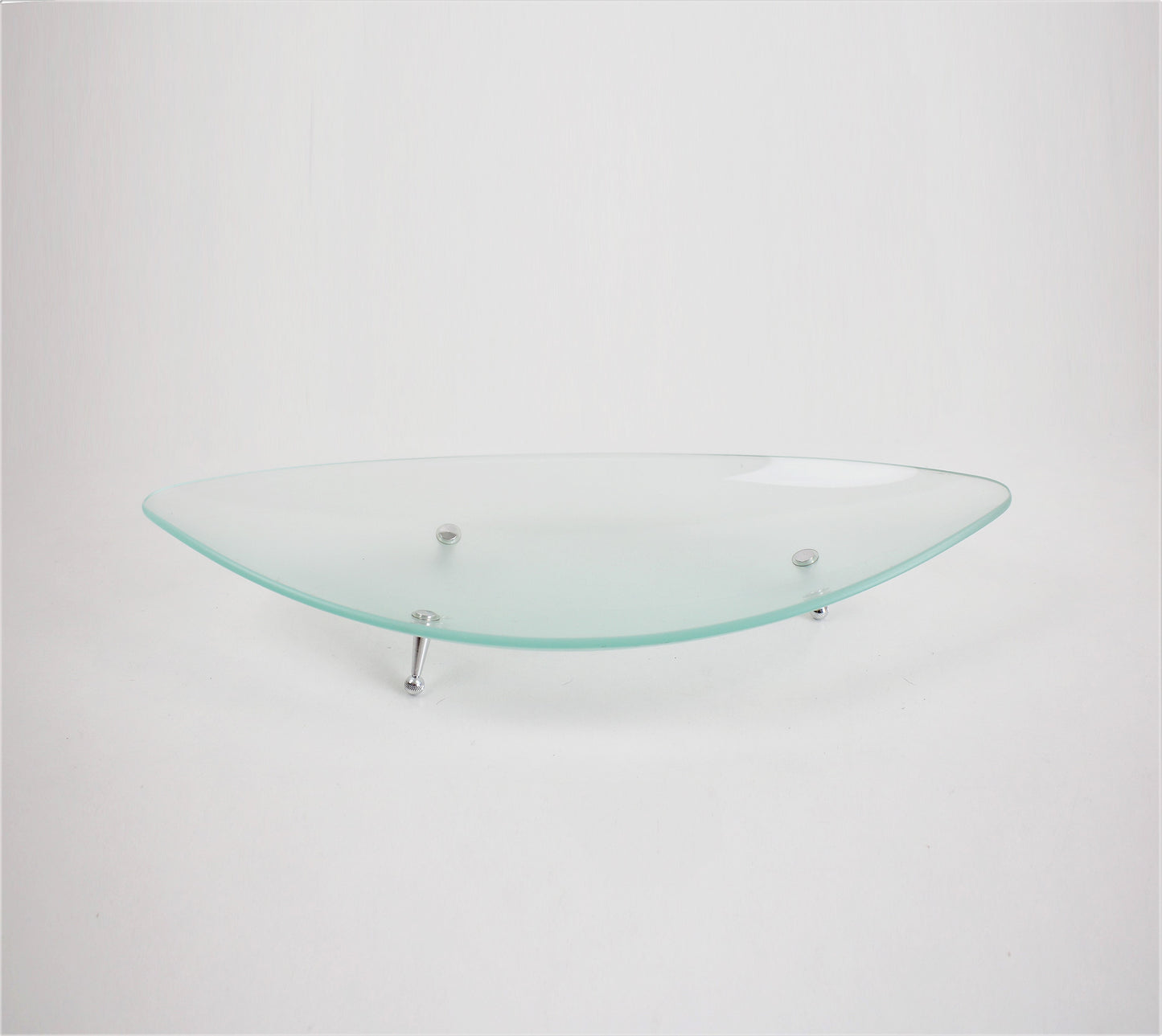 Y2k Preloved fruit bowl in frosted glass and metal