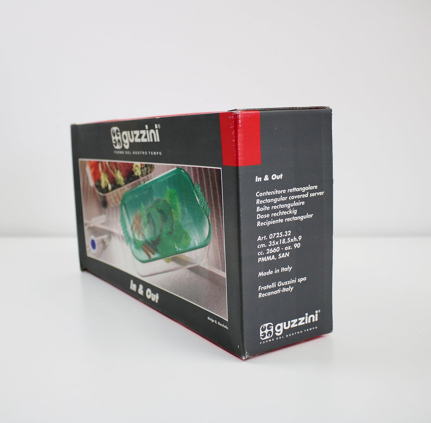 Bruno Gecchelin for Guzzini 1980s Italian acrylic / lucite storage and serving container. In and Out range.