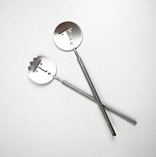 Preloved Hans Schroll for HOGRI Design - stainless steel salad servers