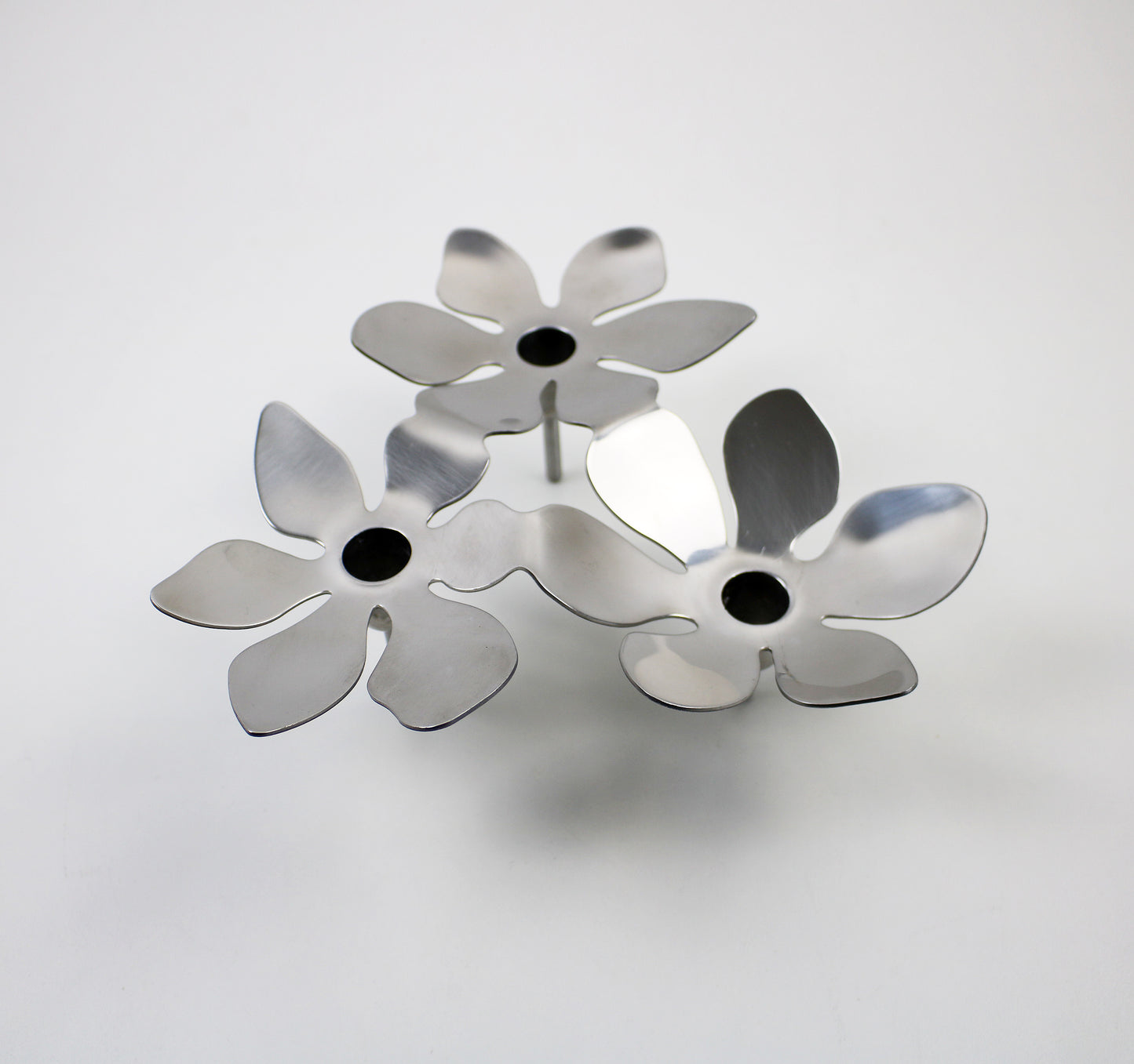 Retired preloved Stockholm candle holder in silver by Monika Mulder for IKEA 2006