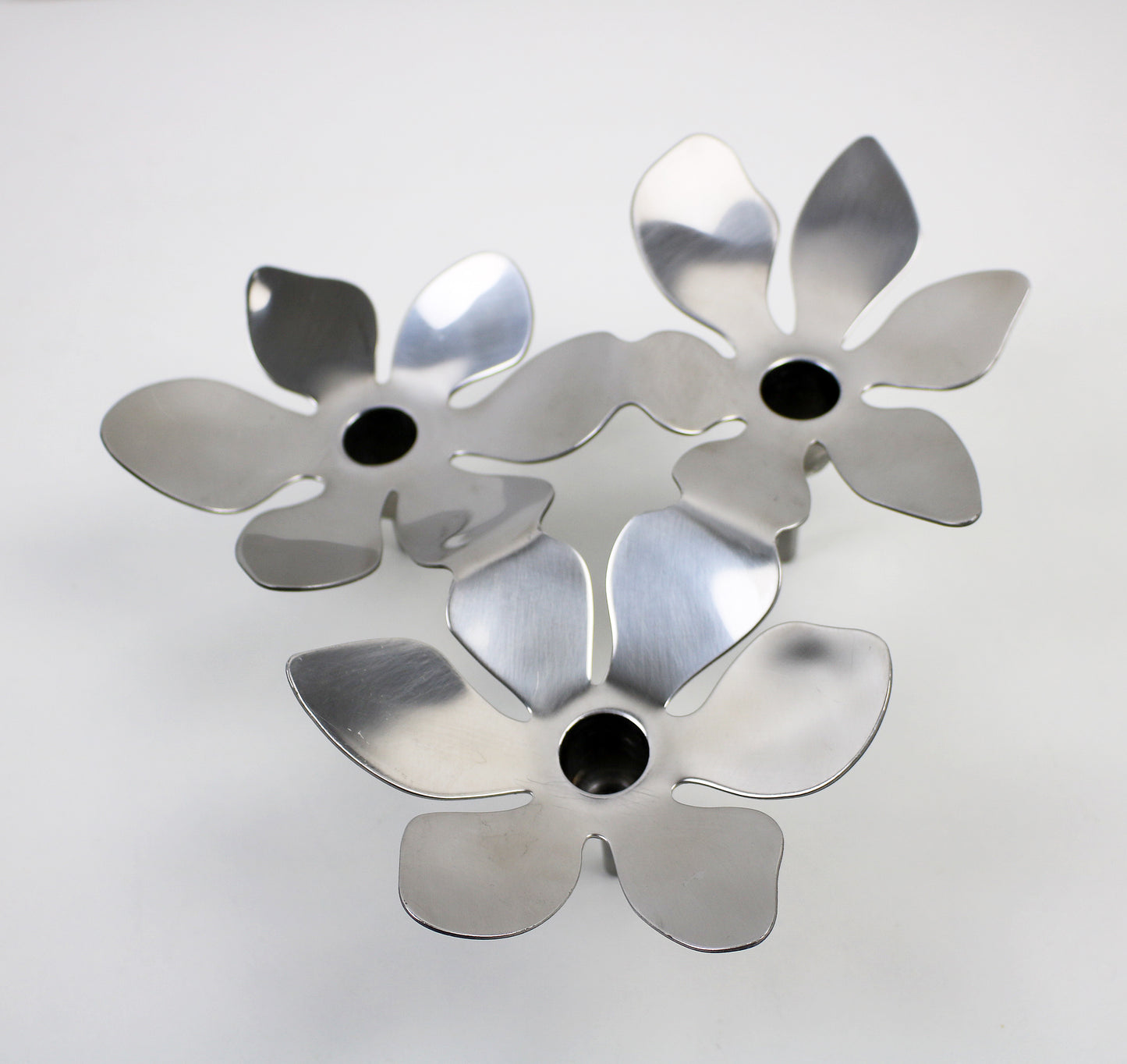 Retired preloved Stockholm candle holder in silver by Monika Mulder for IKEA 2006