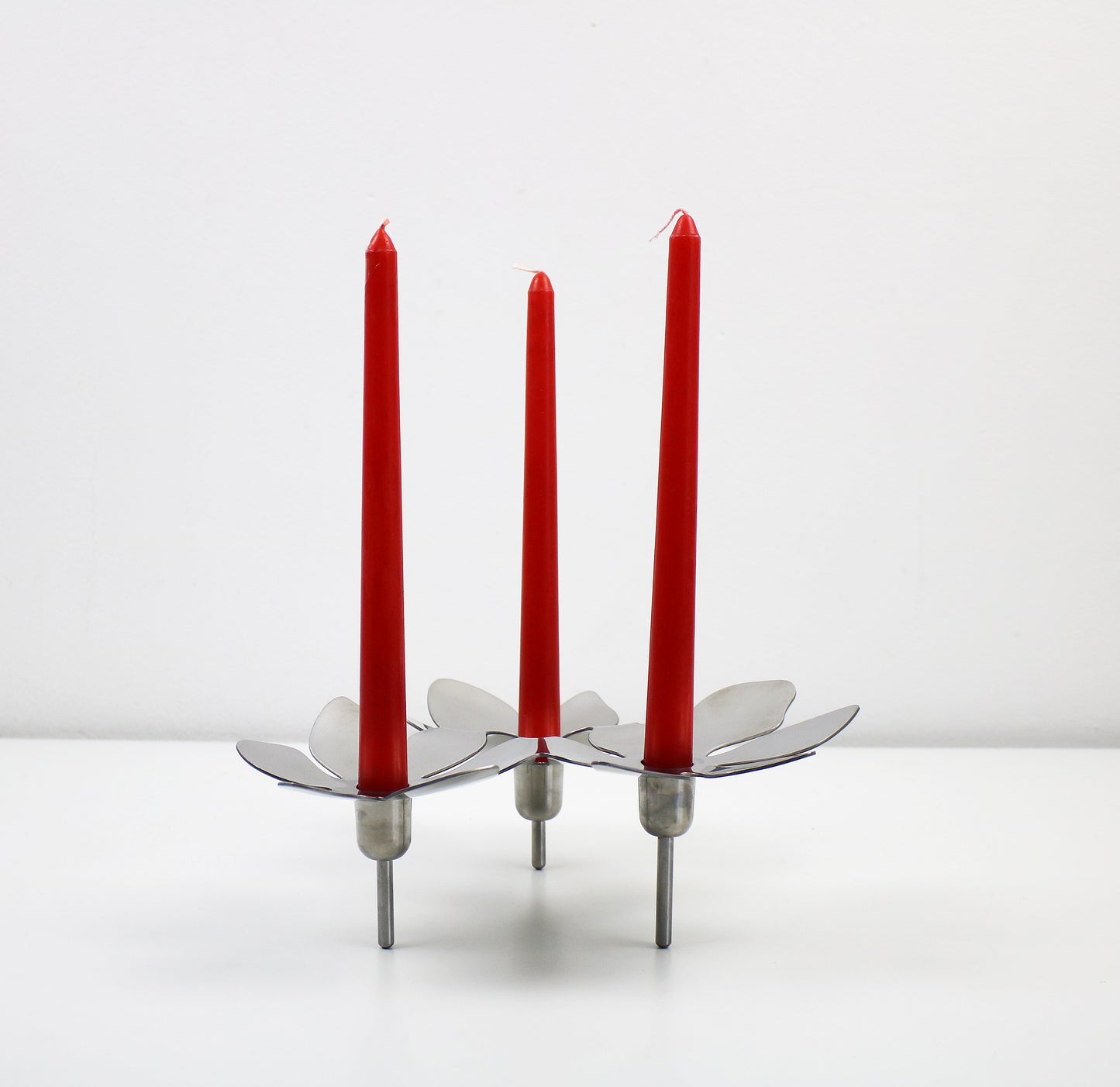 Retired preloved Stockholm candle holder in silver by Monika Mulder for IKEA 2006