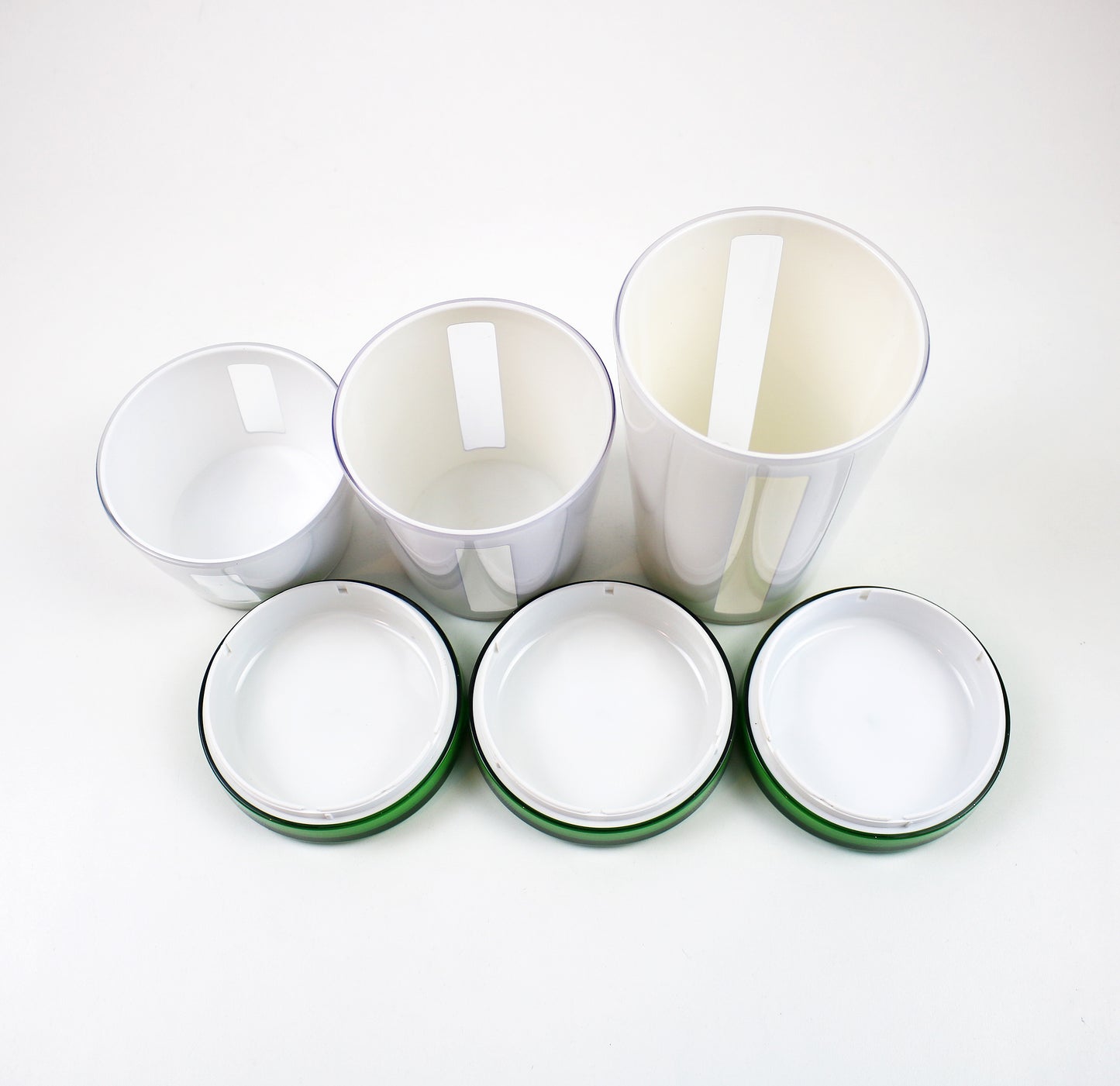 Preloved Italian acrylic canister set by Omada in green and white