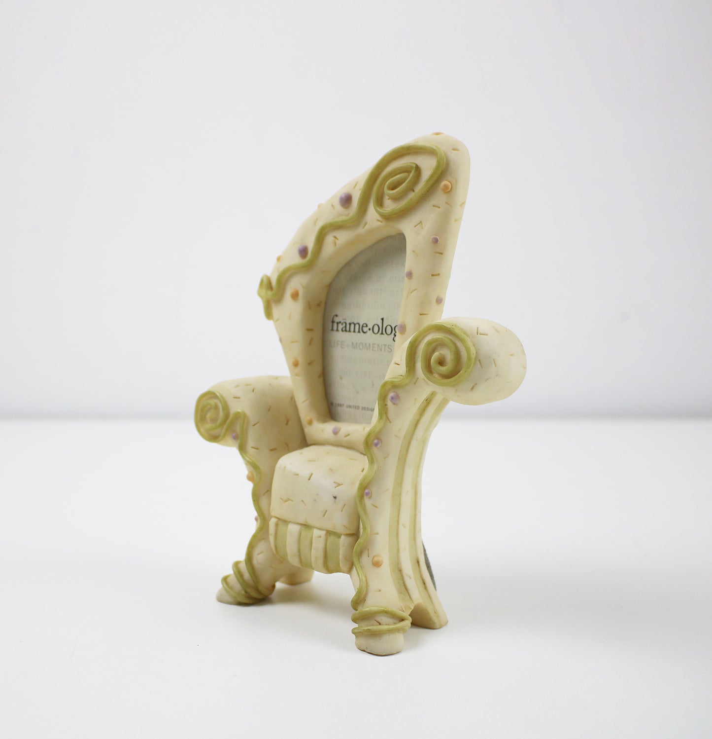 Postmodern Memphis style armchair picture frame by frame.ology 1990s RARE ITEM