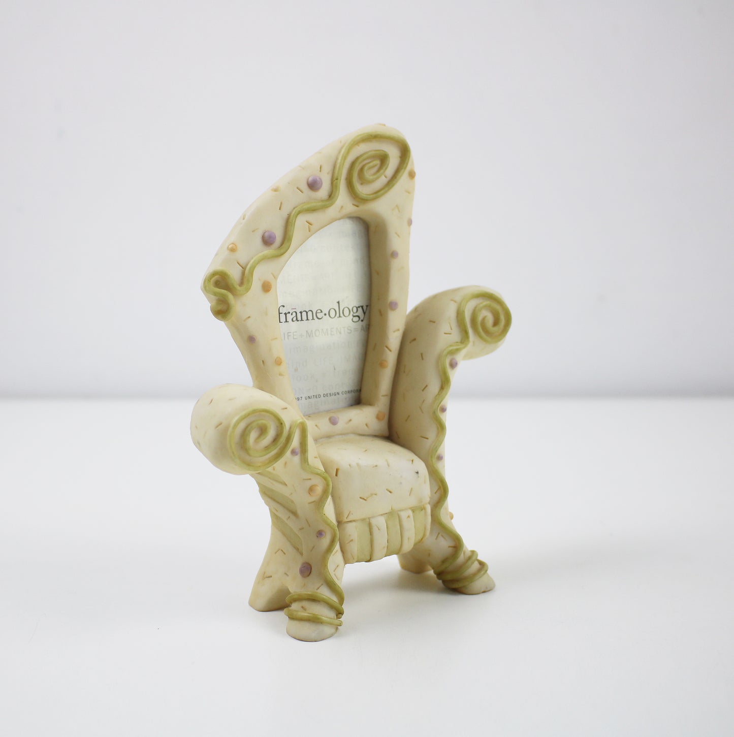Postmodern Memphis style armchair picture frame by frame.ology 1990s RARE ITEM