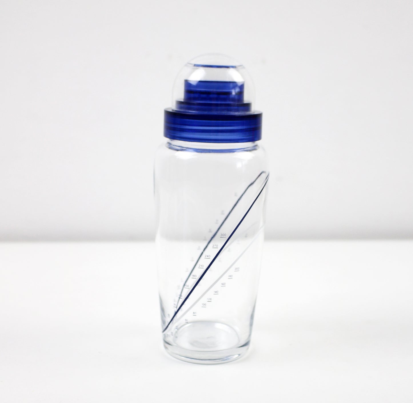 Vintage Luigi Bormioli Cocktail Party Blue - shaker and measuring jug in glass and lucite