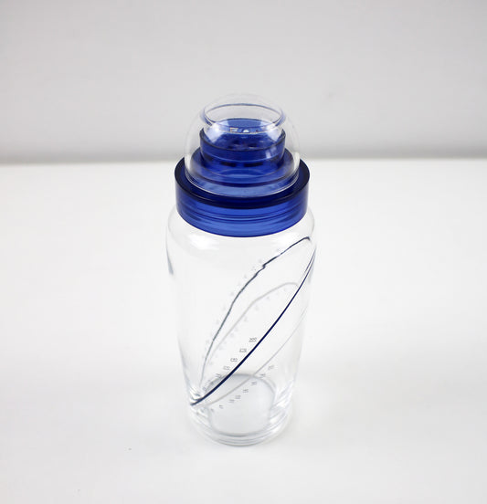 Vintage Luigi Bormioli Cocktail Party Blue - shaker and measuring jug in glass and lucite postmodern 1980s 1990s