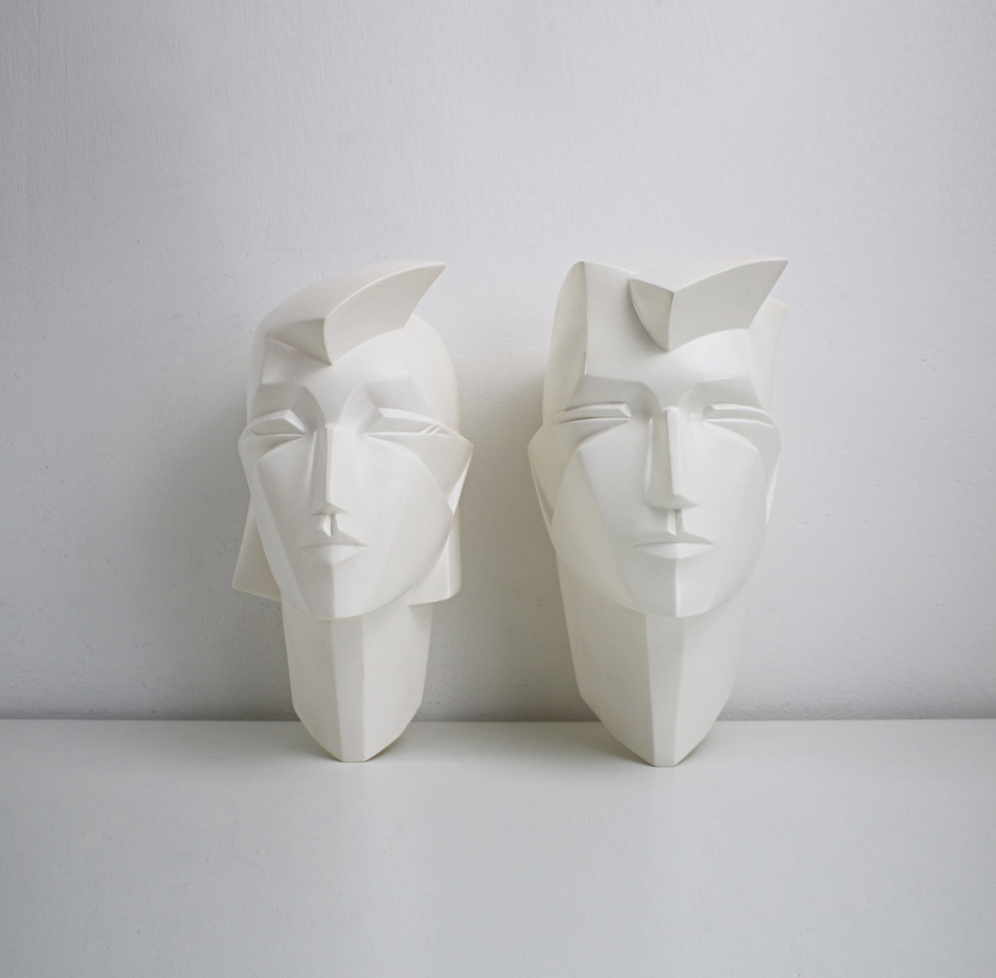 Original Lindsey B Brian or Brunhilde full face mannequin wall sculptures (stand also available) in white resin