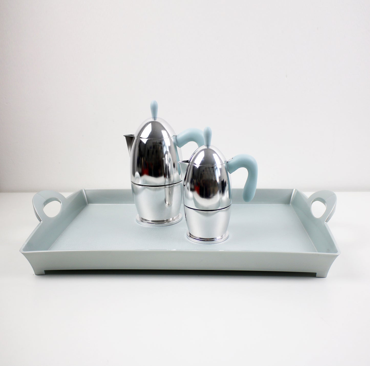 Rare LARGE Y2K Space age silver acrylic Pop tray by Guzzini 2000s