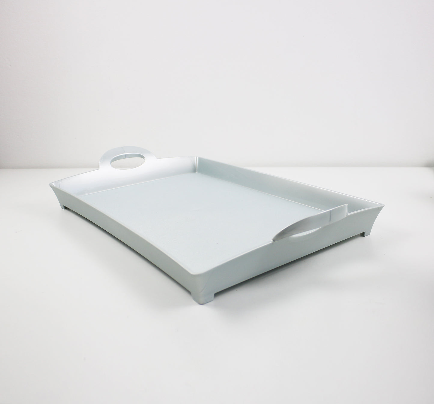 Rare LARGE Y2K Space age silver acrylic Pop tray by Guzzini 2000s