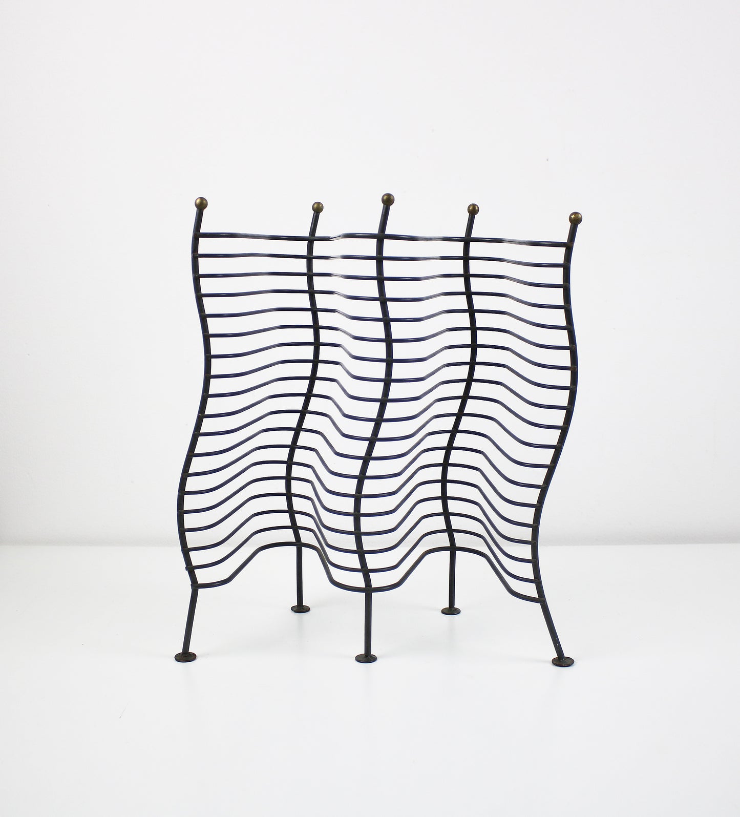 Postmodern wavy CD rack - gunmetal PRELOVED Rare item