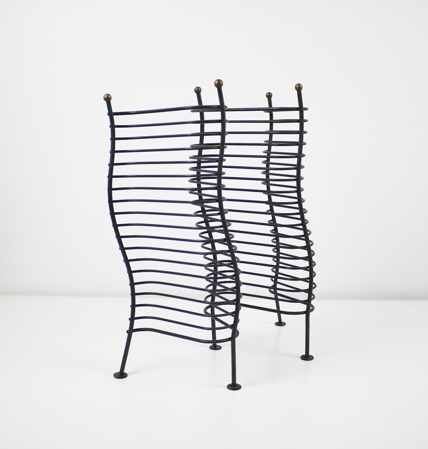 Postmodern wavy CD rack - gunmetal PRELOVED Rare item
