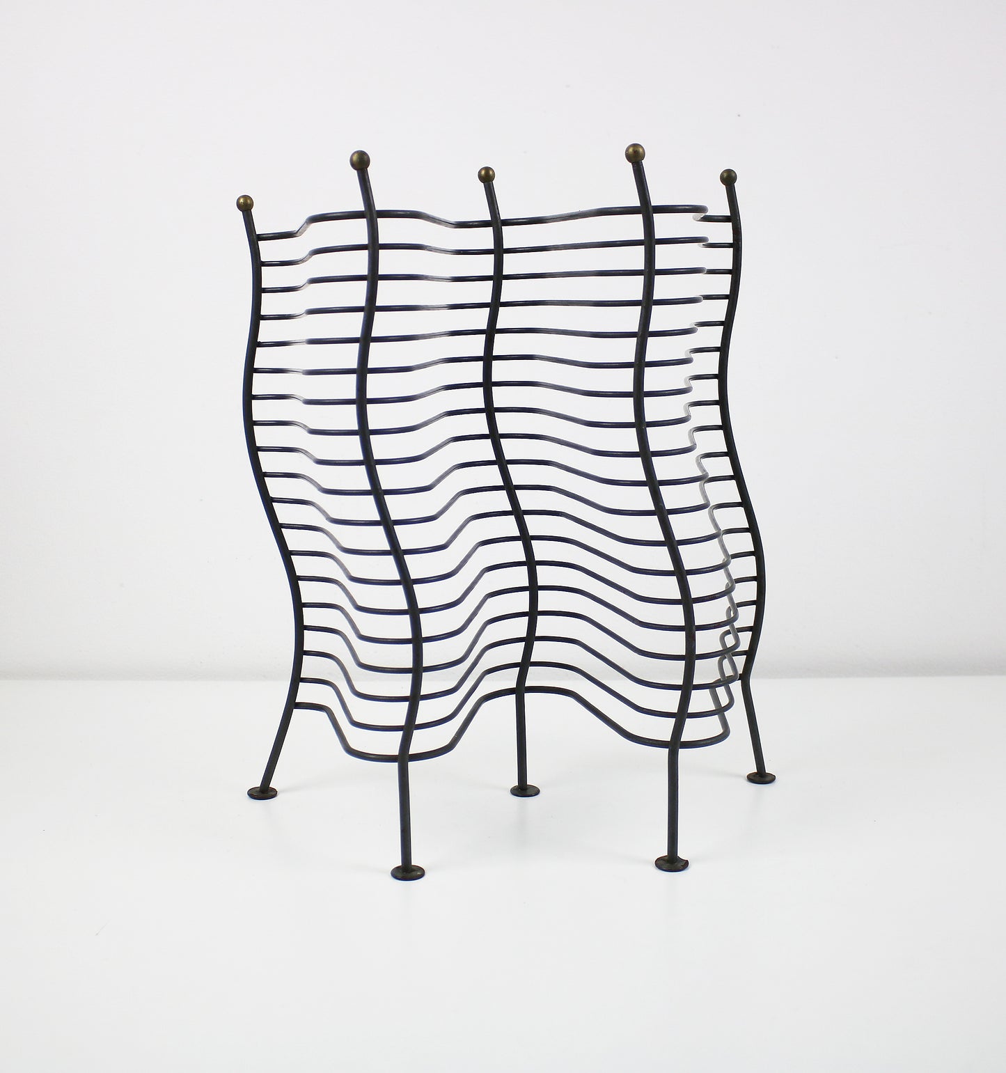 Postmodern wavy CD rack - gunmetal PRELOVED Rare item