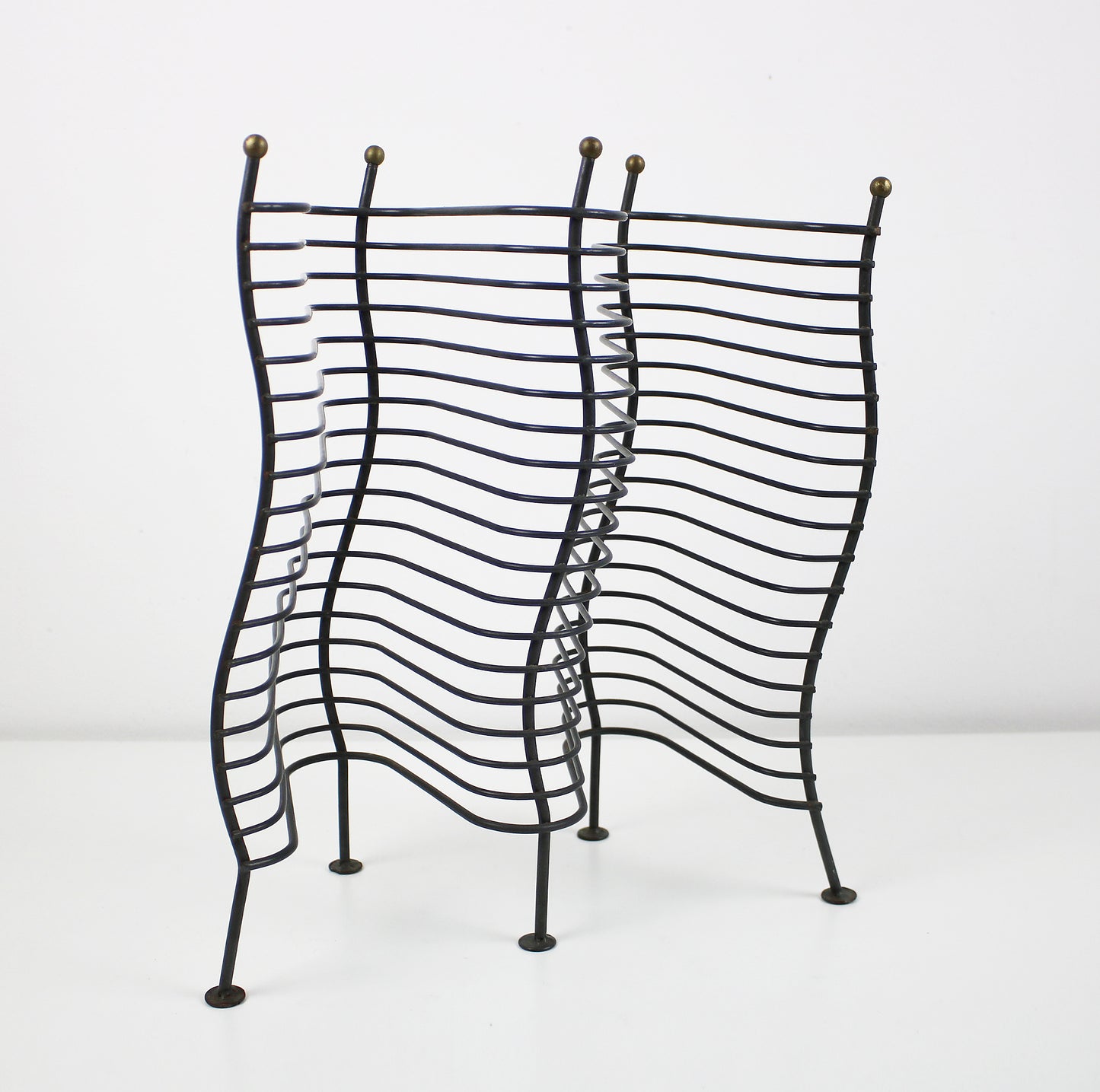 Postmodern wavy CD rack - gunmetal PRELOVED Rare item