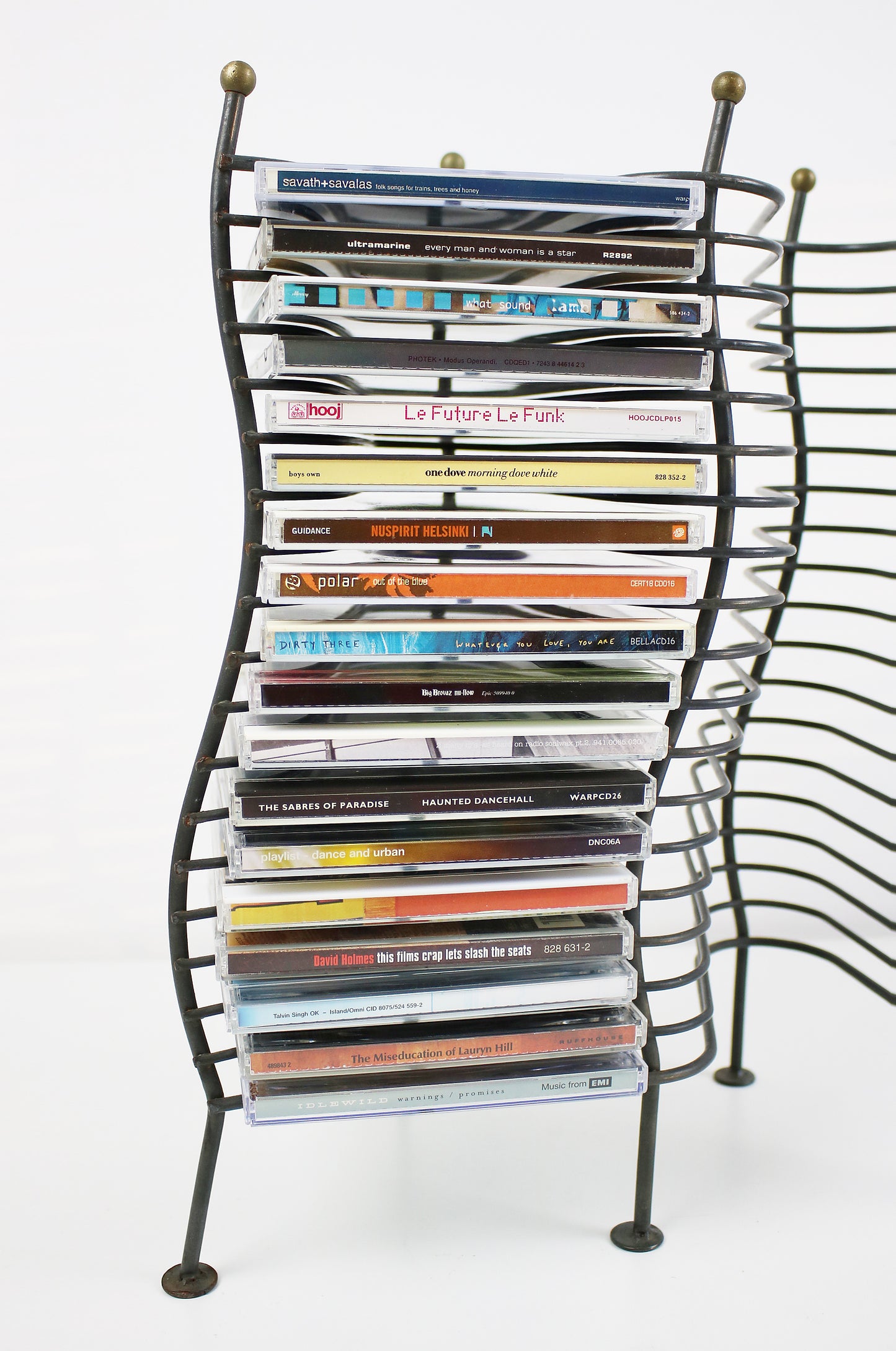 Postmodern wavy CD rack - gunmetal PRELOVED Rare item