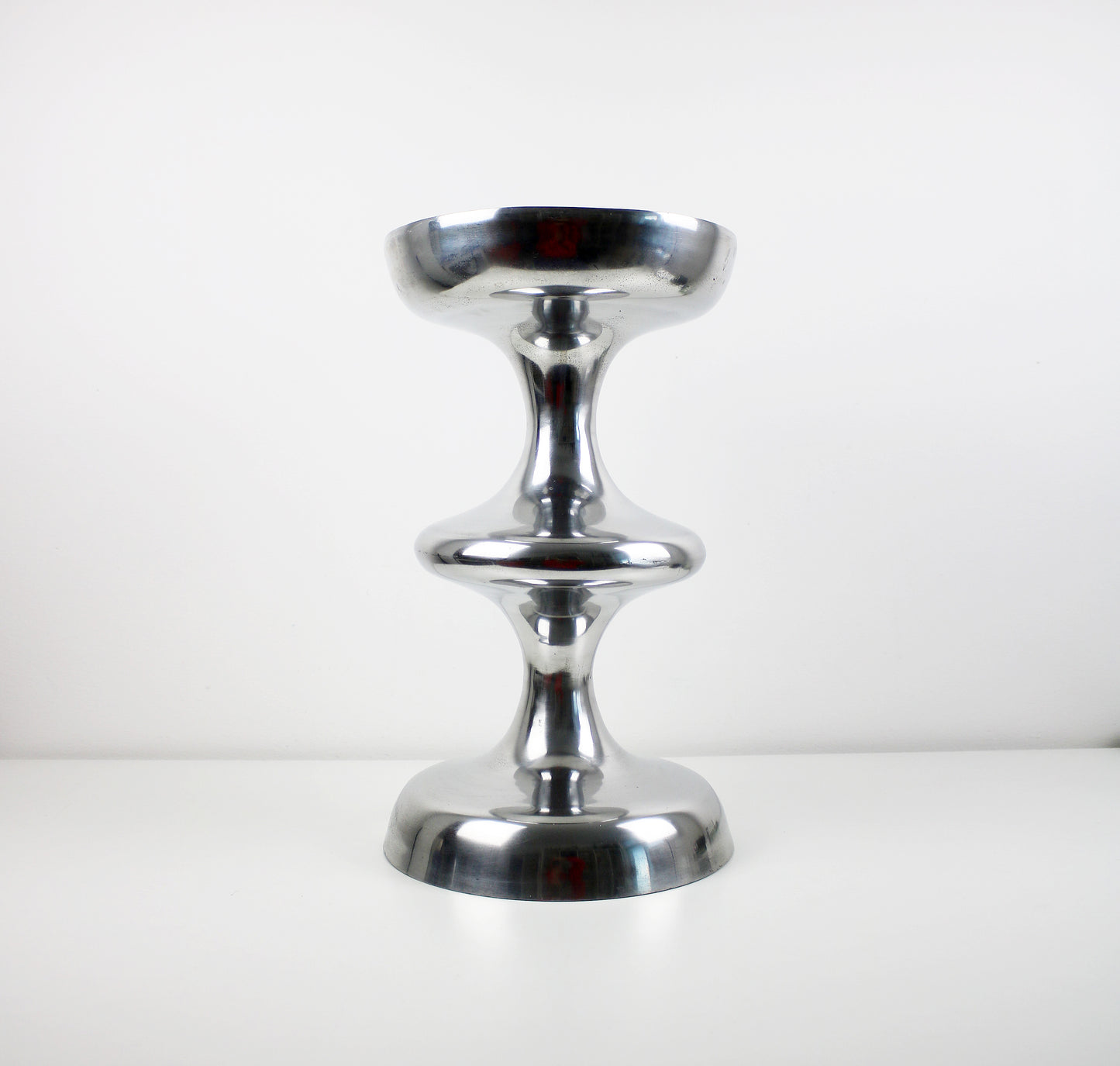 Preloved cast and polished aluminium side table /stool