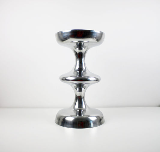 Preloved cast and polished aluminium side table /stool