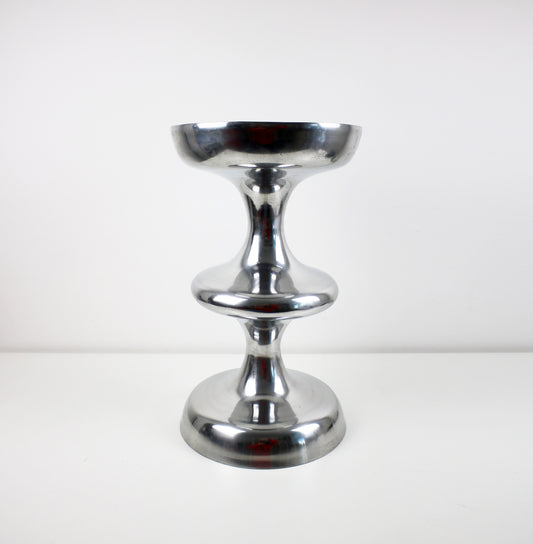 Preloved cast and polished aluminium side table /stool