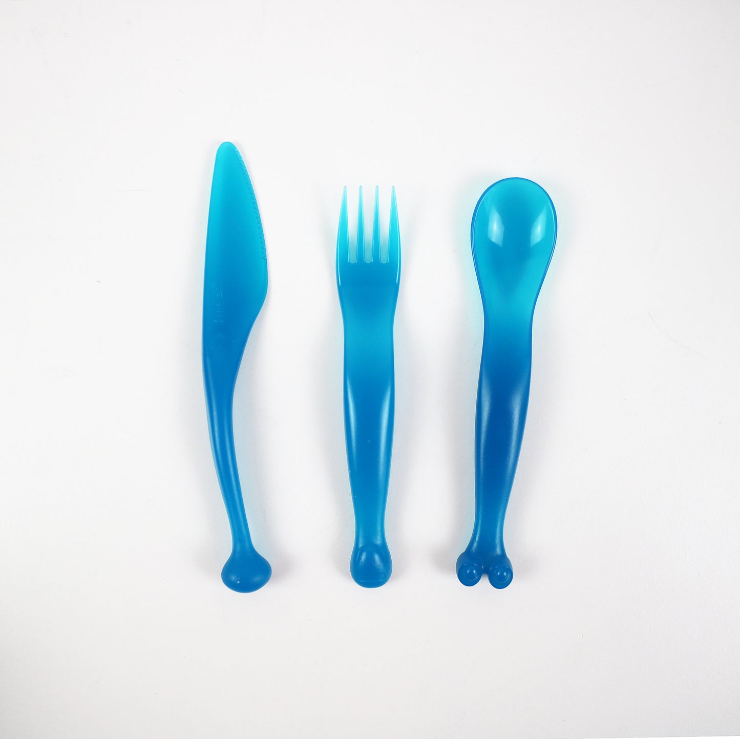Rare TRIO of 2009 plastic cutlery by IKEA Kalas postmodern / Y2K alien design