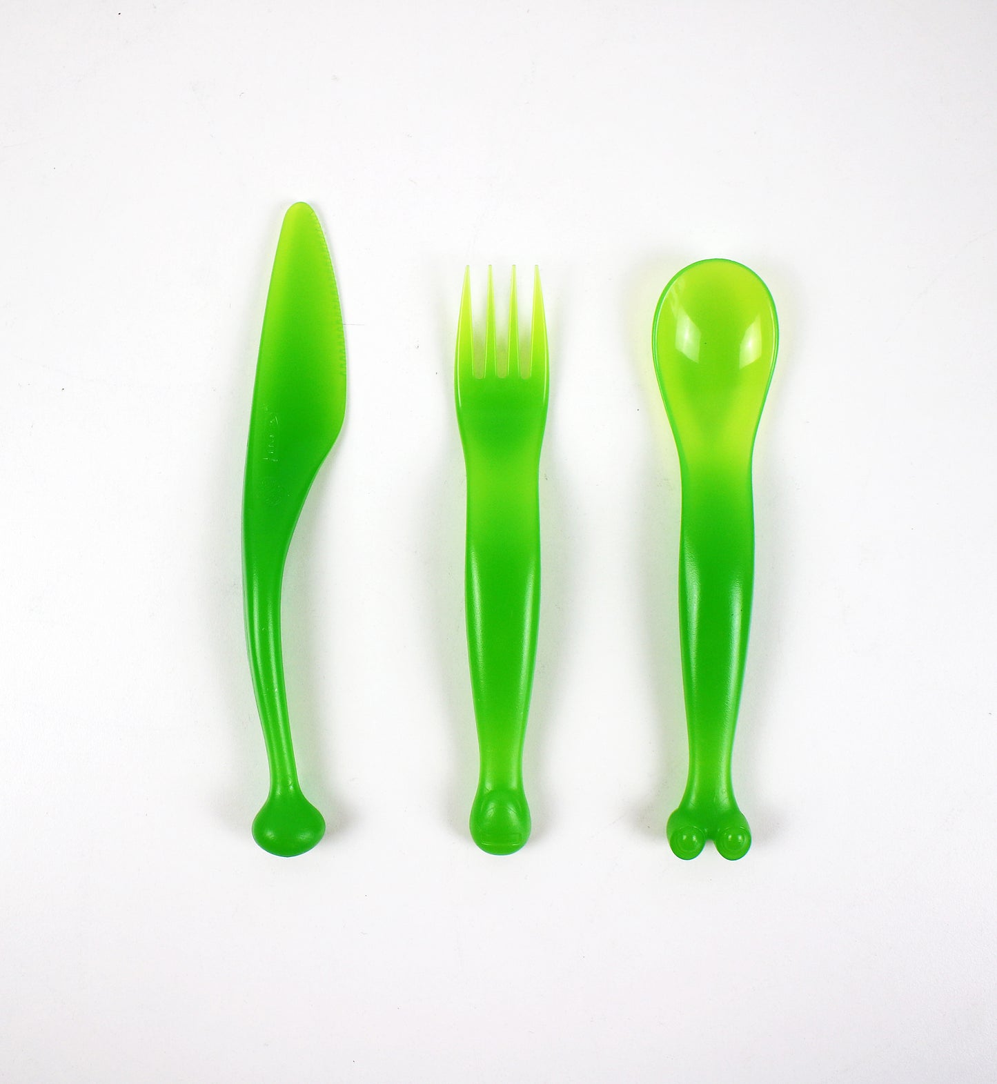 Rare TRIO of 2009 plastic cutlery by IKEA Kalas postmodern / Y2K alien design