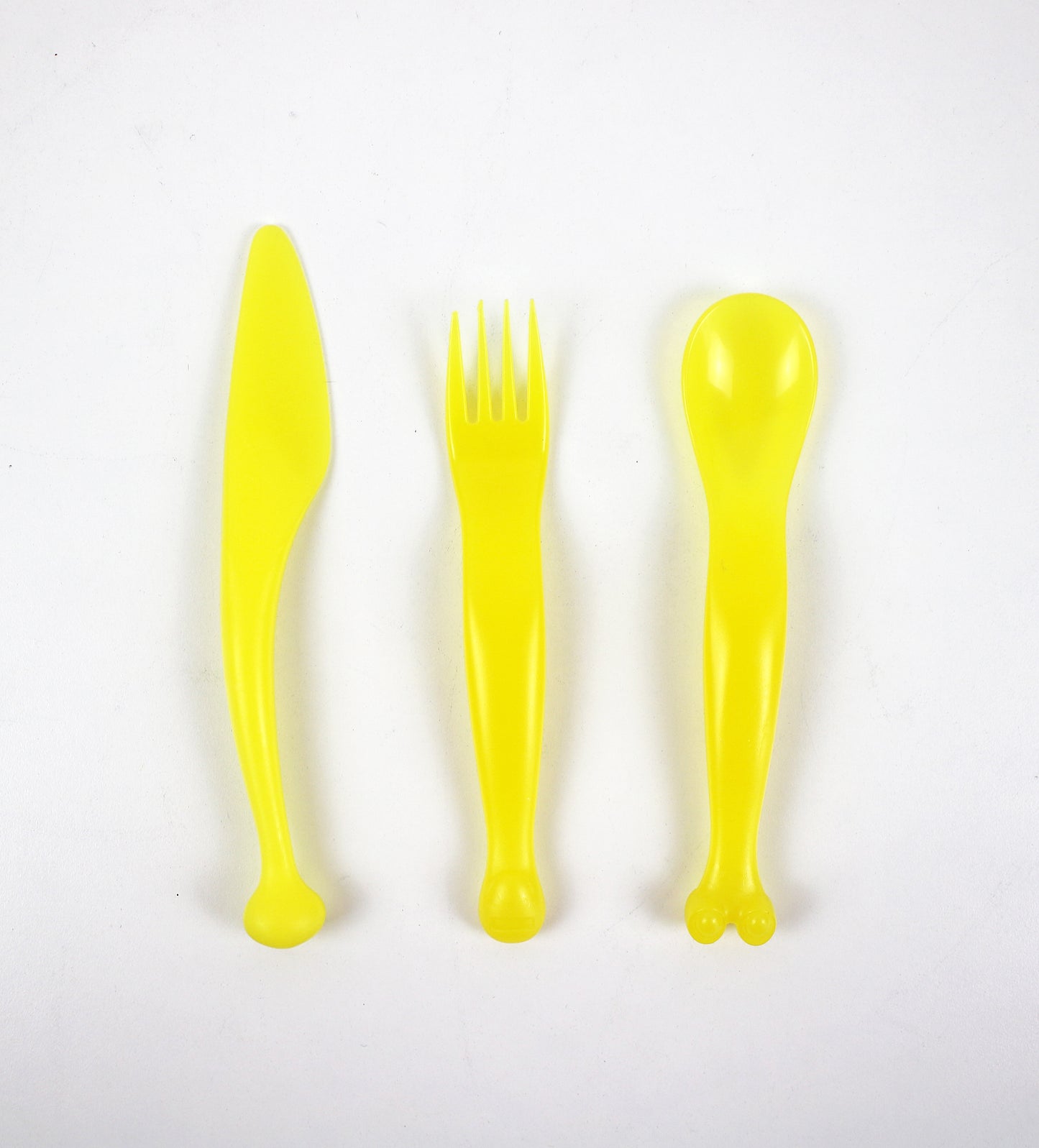Rare TRIO of 2009 plastic cutlery by IKEA Kalas postmodern / Y2K alien design