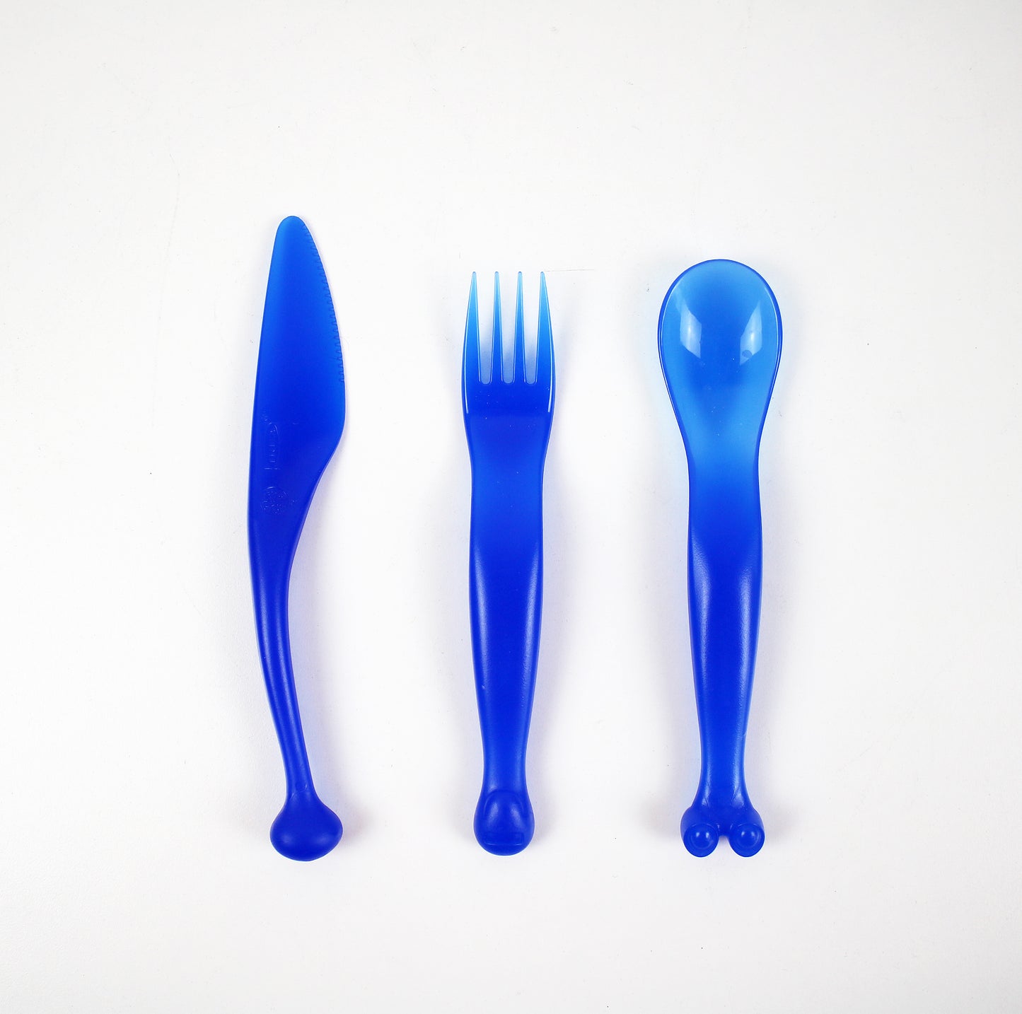 Rare TRIO of 2009 plastic cutlery by IKEA Kalas postmodern / Y2K alien design