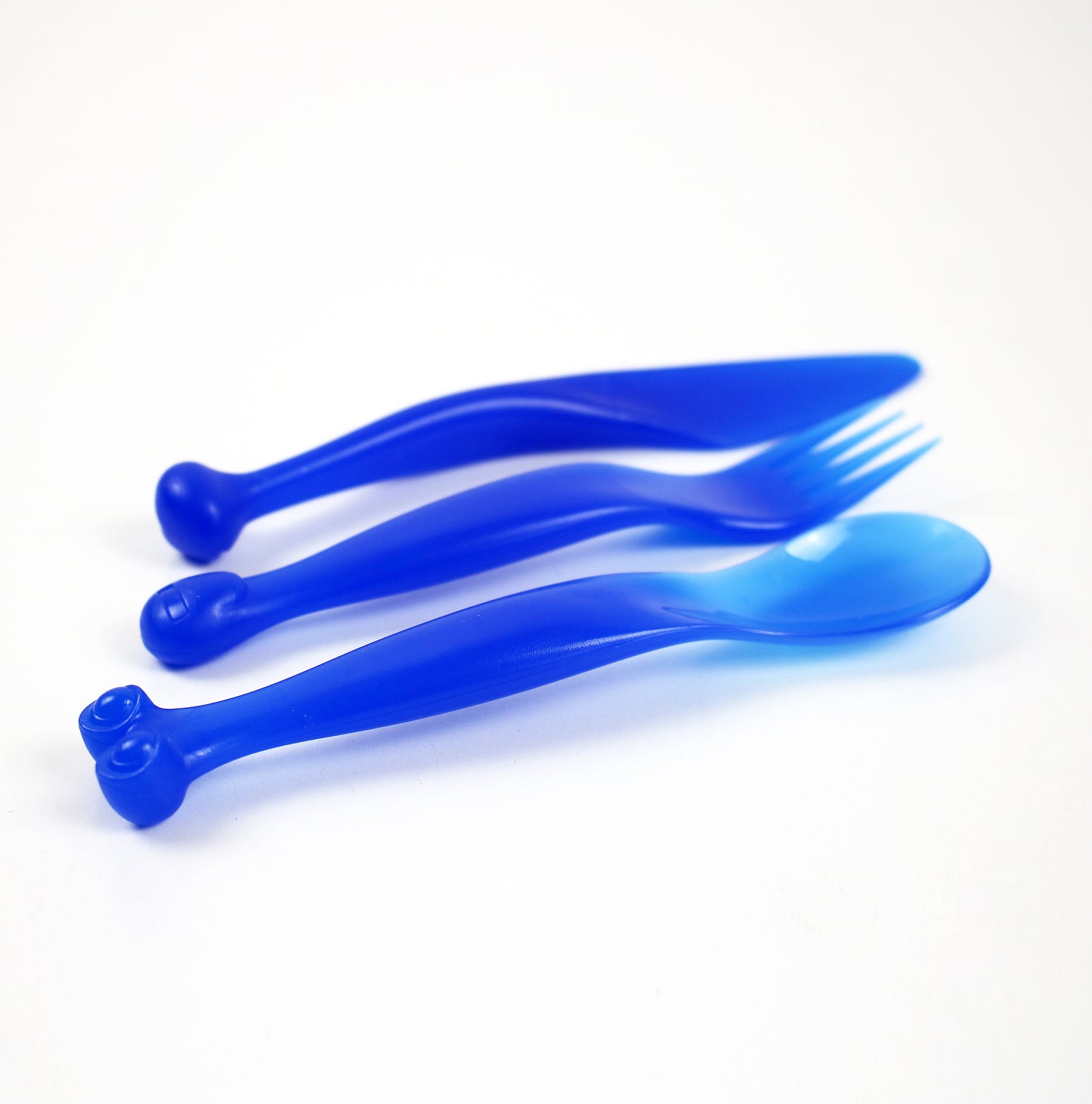 Rare TRIO of 2009 plastic cutlery by IKEA Kalas postmodern / Y2K alien design