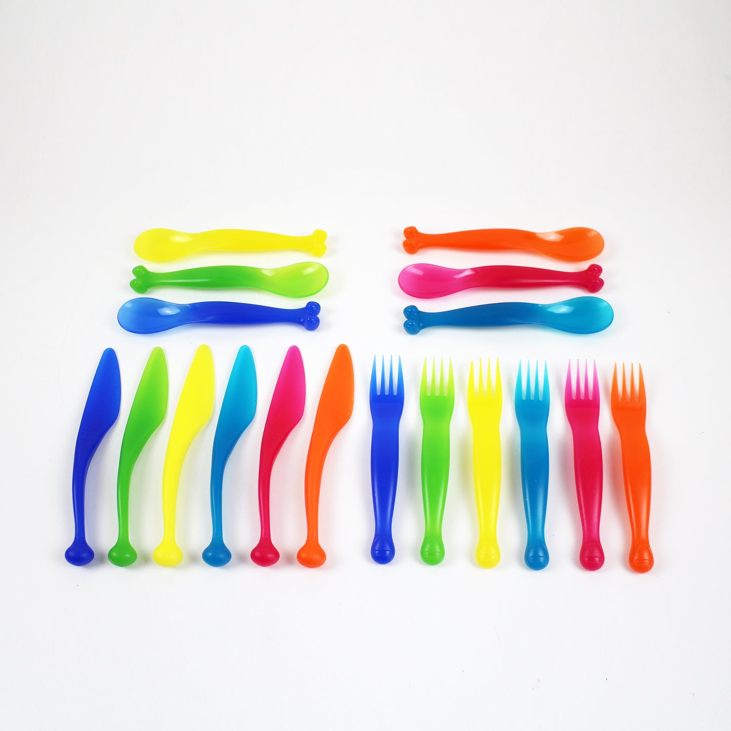 Rare TRIO of 2009 plastic cutlery by IKEA Kalas postmodern / Y2K alien design