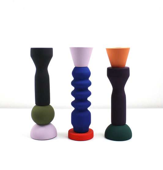 Maegen Postmodern ceramic Stack candlestick - 3 designs available - new item