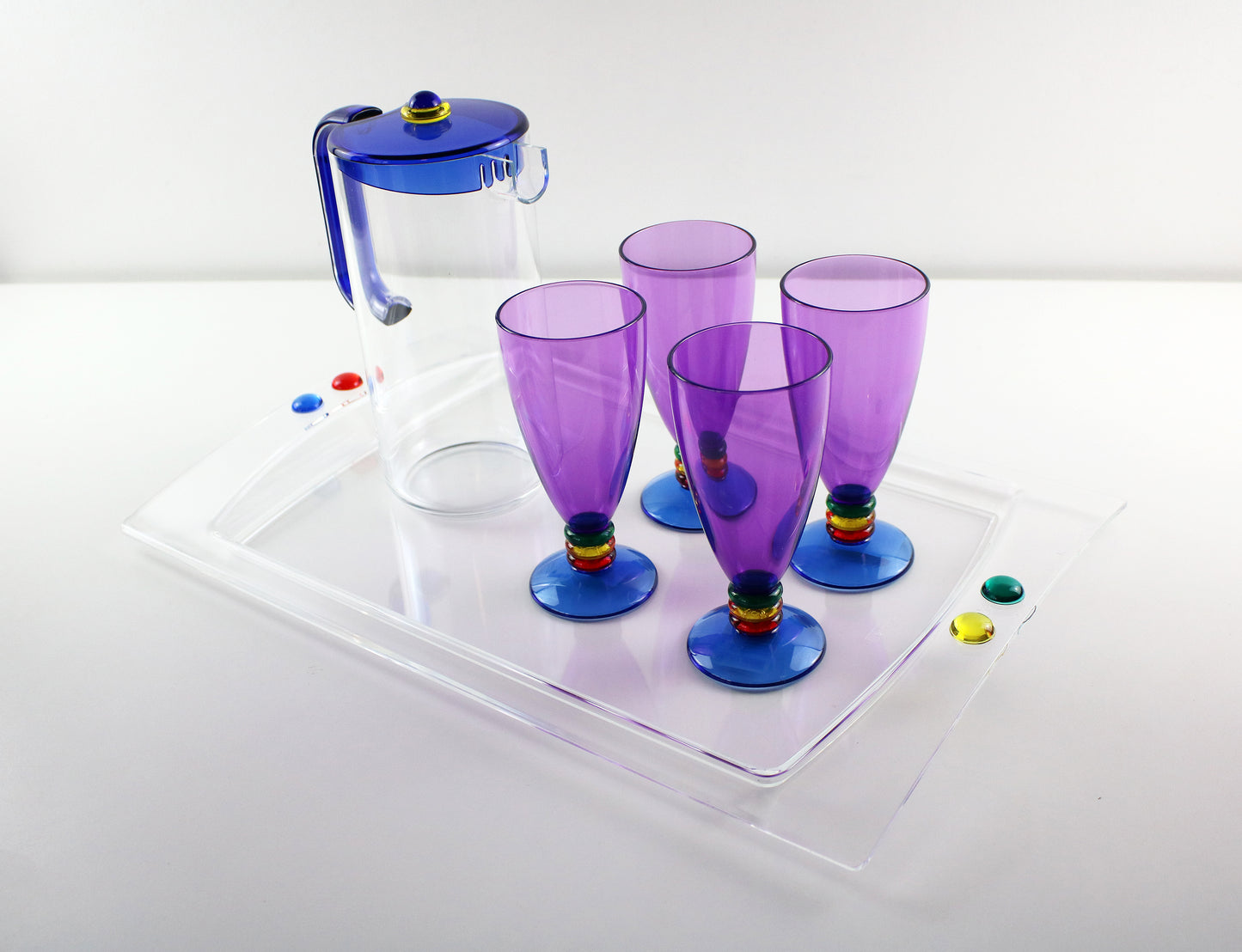 Memphis inspired Italian water jug - Colors acrylic range by Guzzini Italy