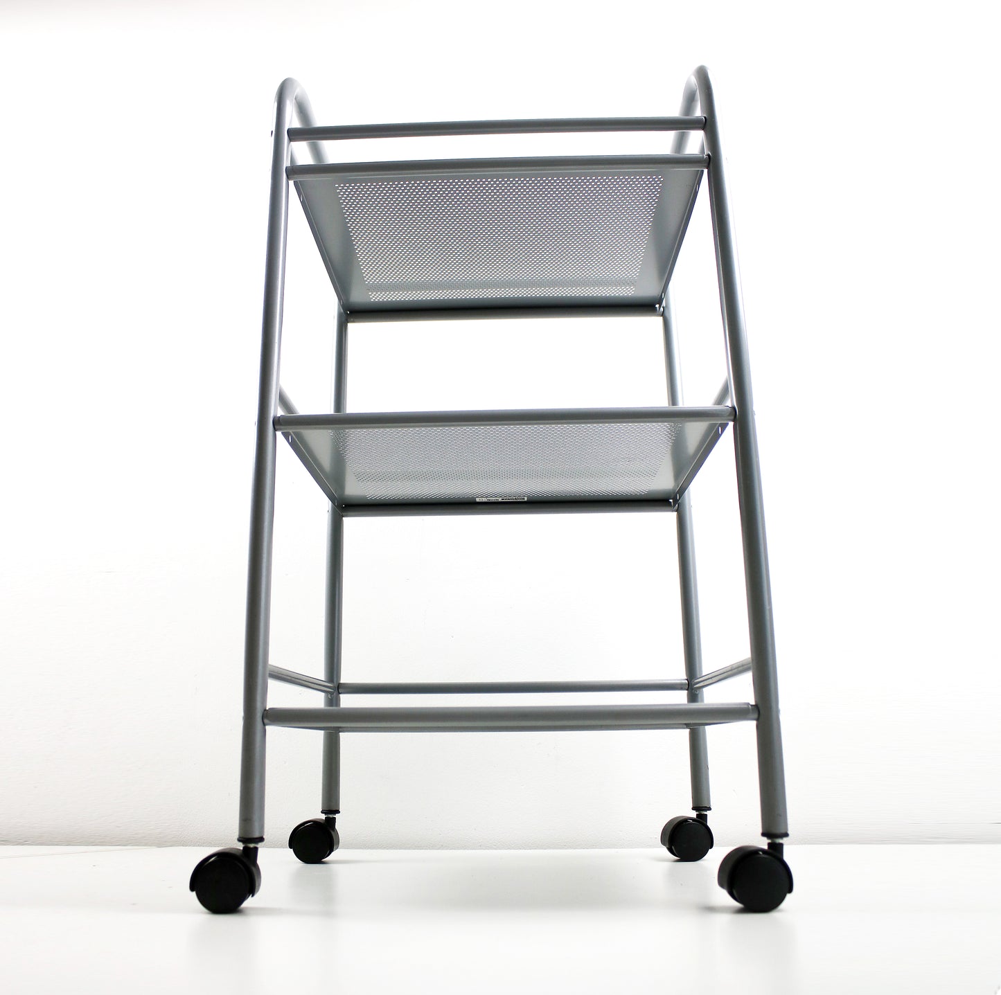Perforated and tubular metal trolley by Hagberg and Hagberg for IKEA Preloved and retired.