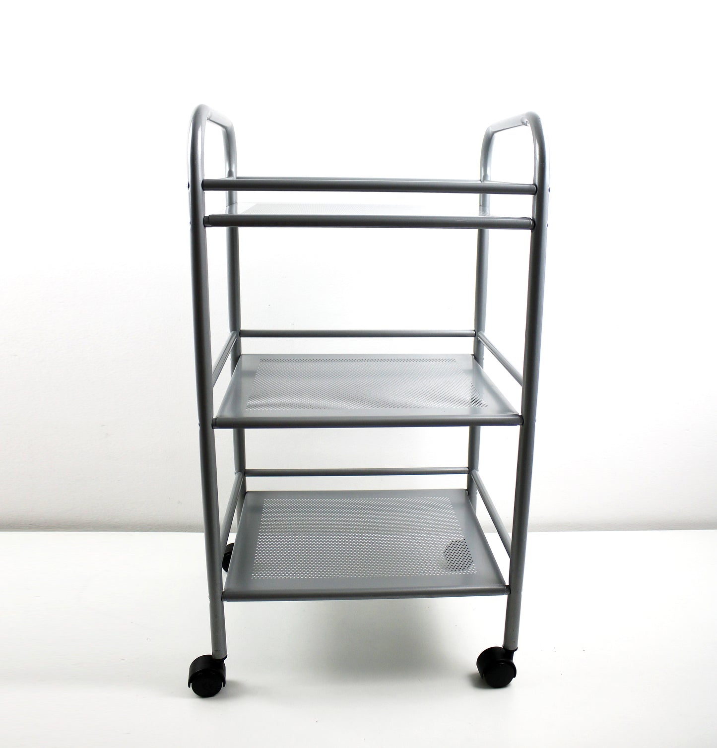 Perforated and tubular metal trolley by Hagberg and Hagberg for IKEA Preloved and retired.