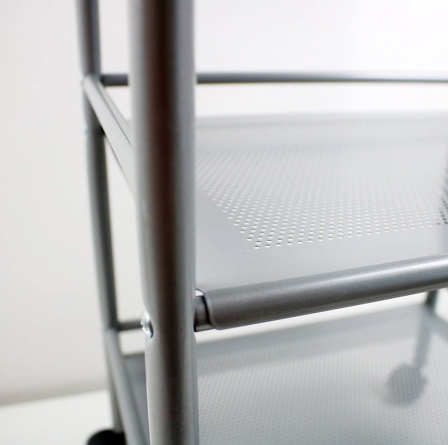 Perforated and tubular metal trolley by Hagberg and Hagberg for IKEA Preloved and retired.