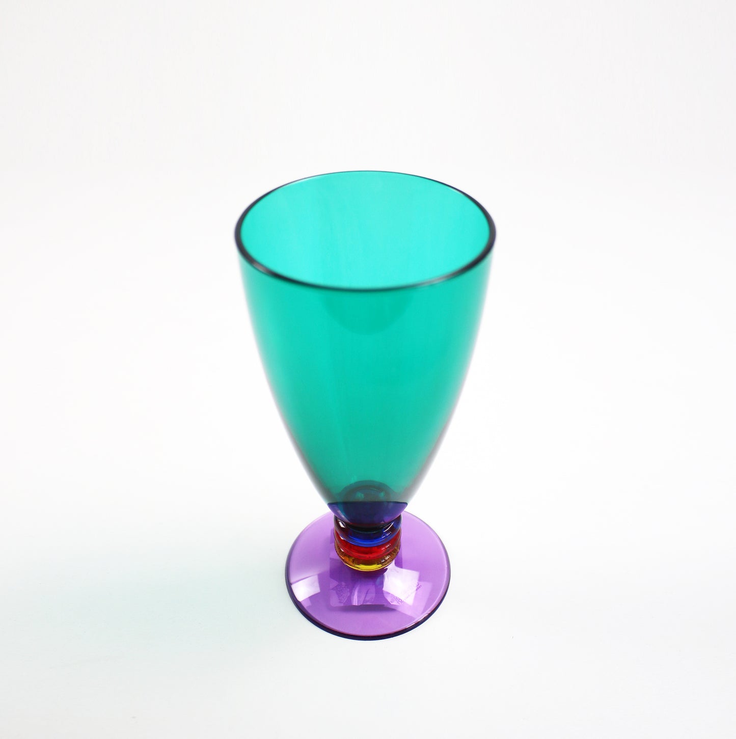 Individual 1990s acrylic stemmed tumbler by Guzzini Italy - postmodern design -unused stock