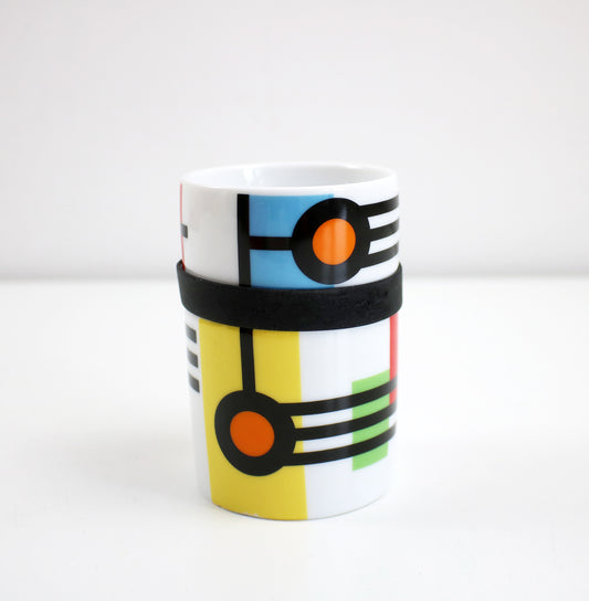 Unused, boxed Po ring mug designed by Debora Jedwab - retired pattern