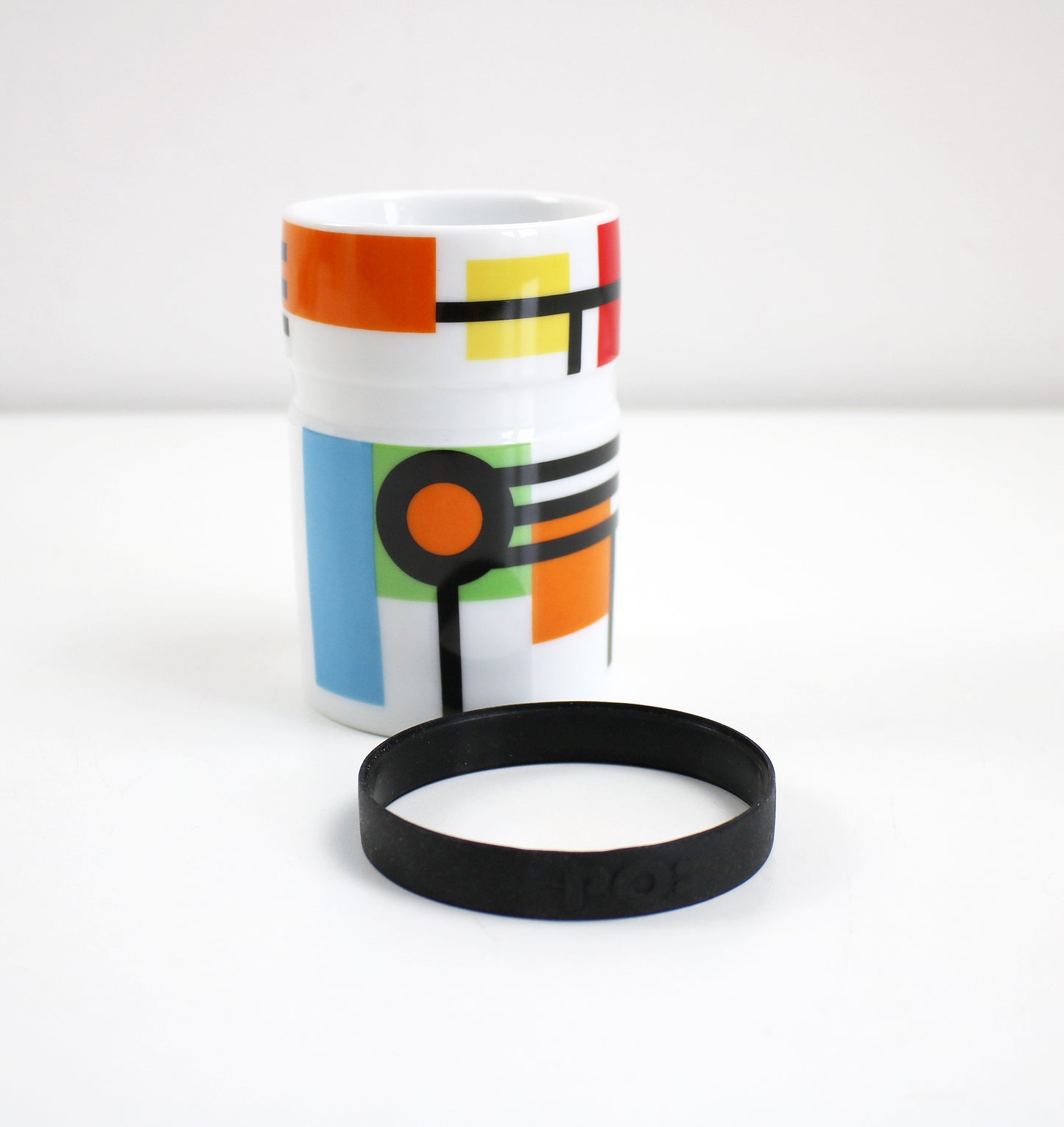 Unused, boxed Po ring mug designed by Debora Jedwab - retired pattern