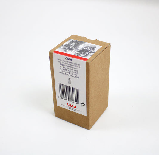 Small sugar / cocoa shaker by Carlo Alessi 1952 design. Retired re-issue unused