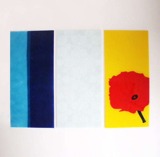 Gyllen by IKEA retired wall light with glass art panel 2006 by David Wahl