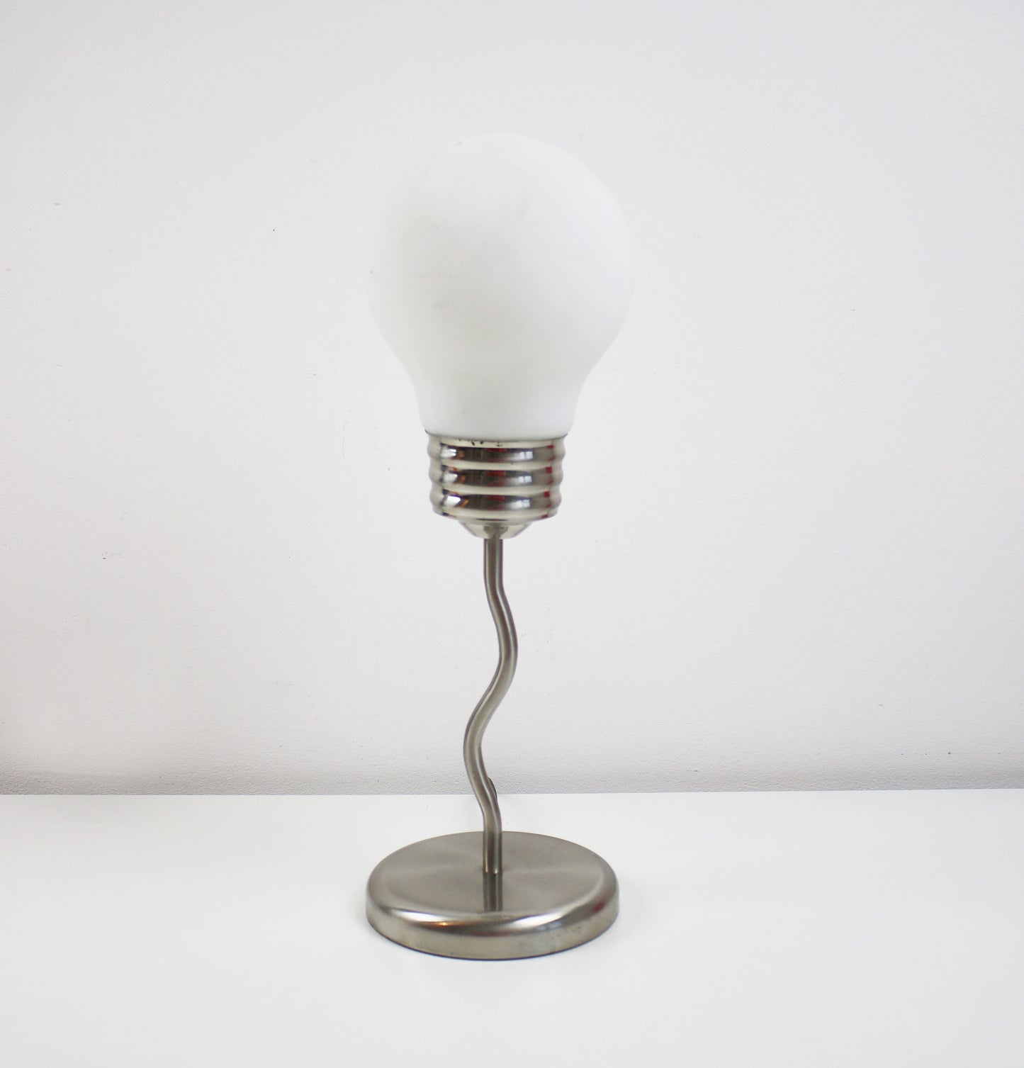 1980s postmodern wiggle lamp - giant light bulb glass shade