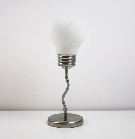 1980s postmodern wiggle lamp - giant light bulb glass shade