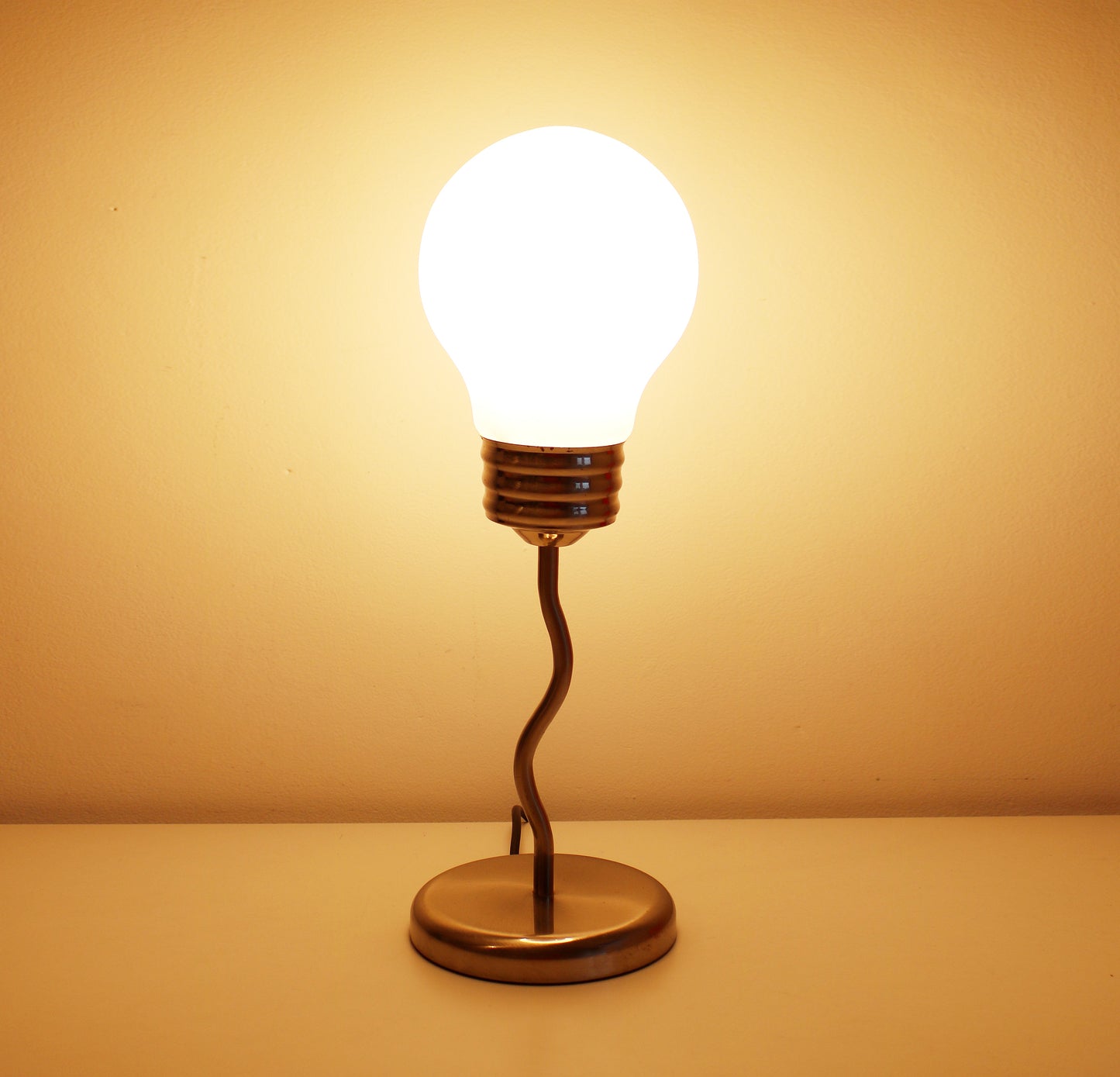 1980s postmodern wiggle lamp - giant light bulb glass shade