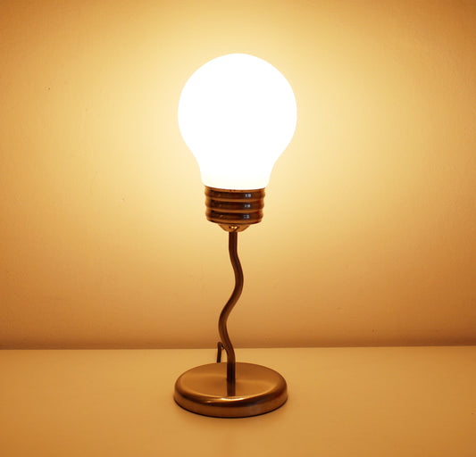 1980s postmodern wiggle lamp - giant light bulb glass shade