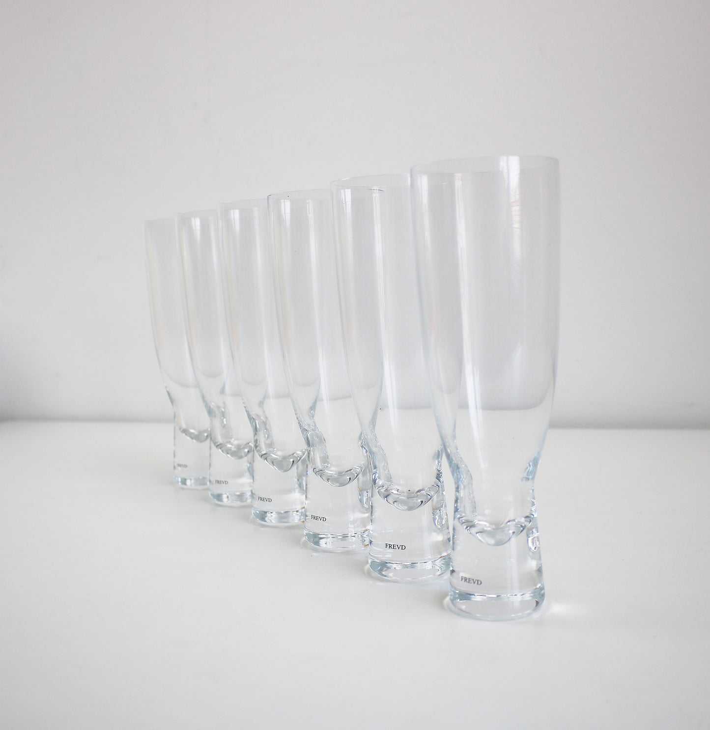 Rare vintage wine glasses by FREUD London - set of 6 unused