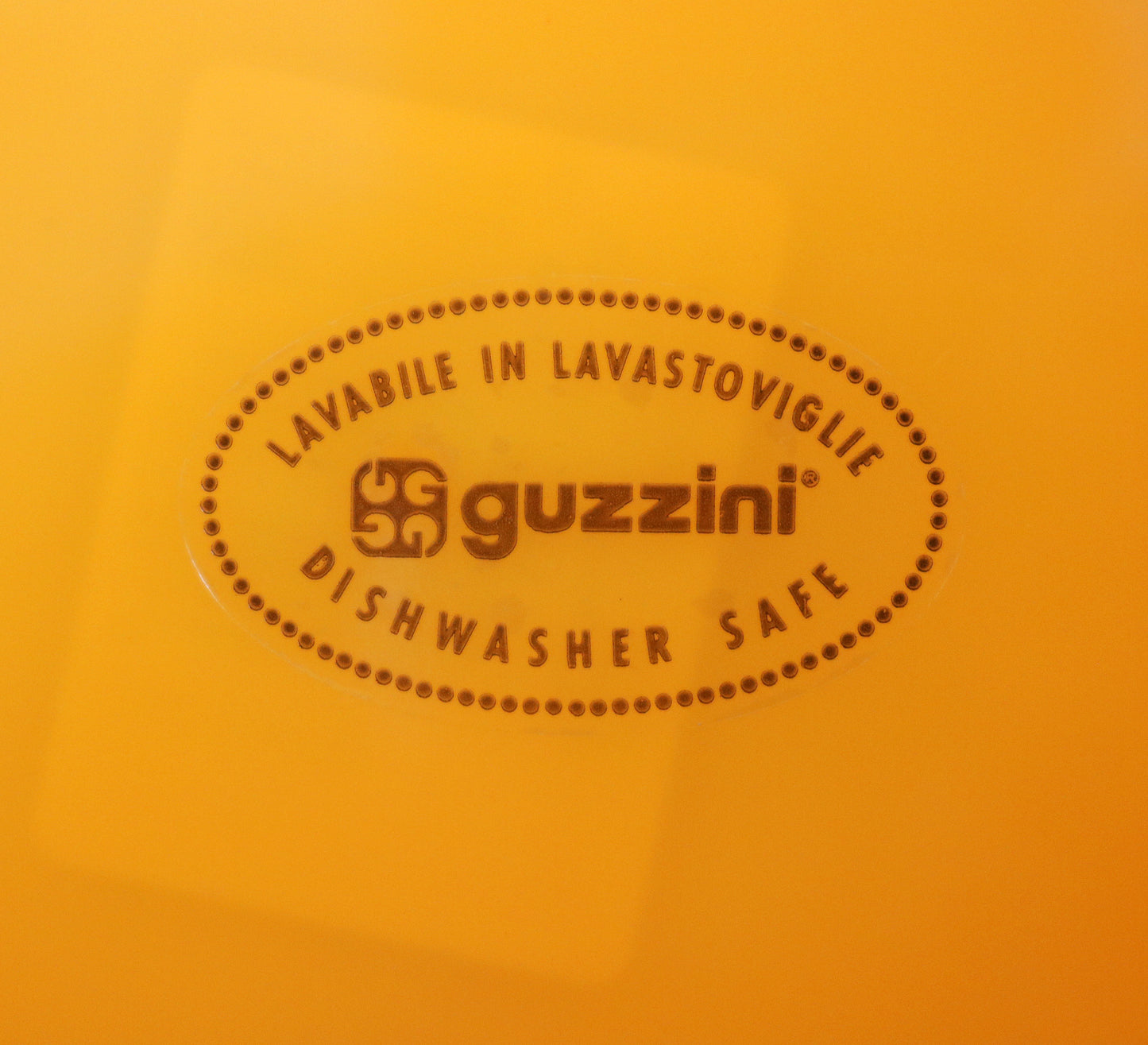 1990s post modern acrylic serving bowl in Satinato Orange - Lollipop range by Guzzini Italy. Unused stock