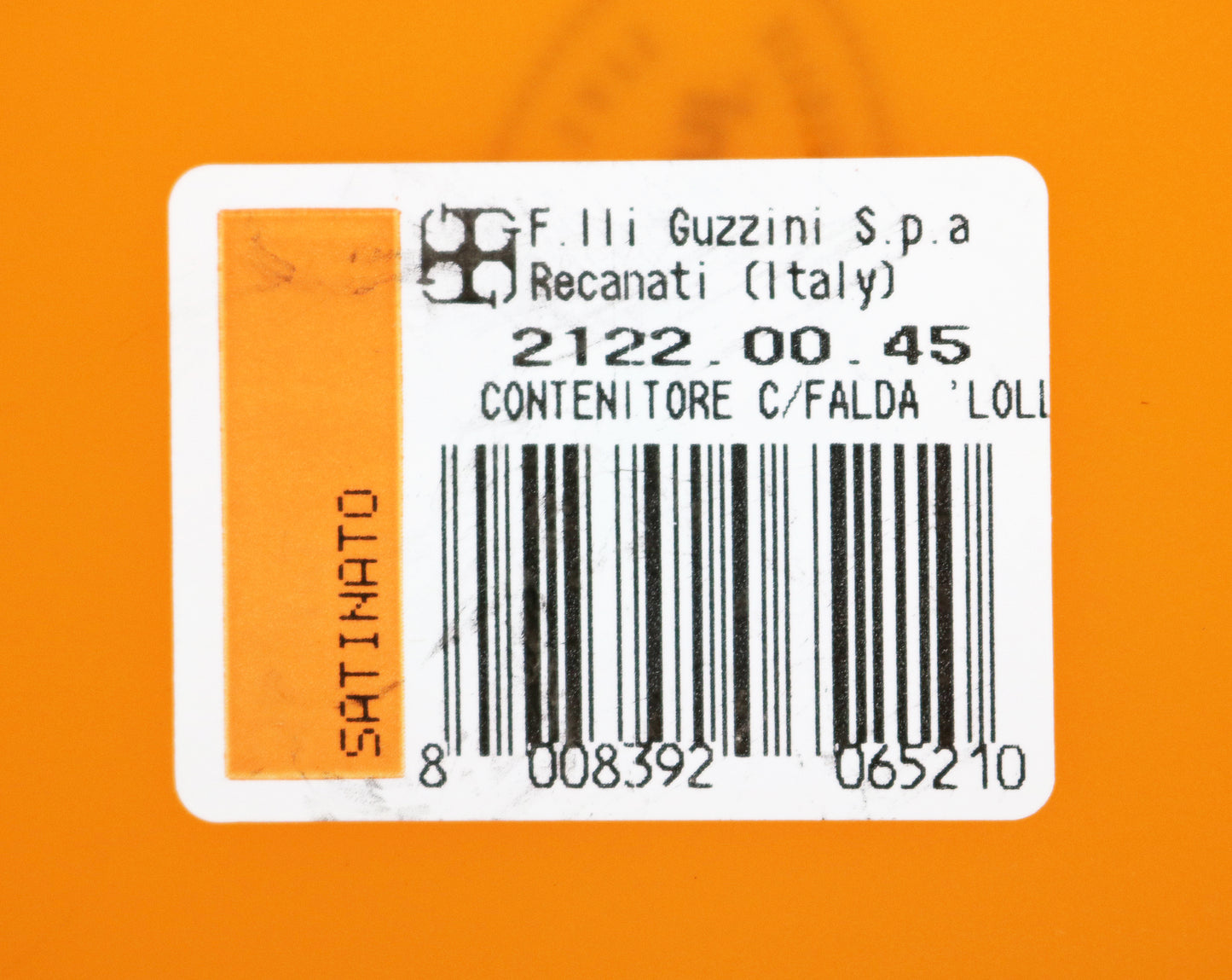 1990s post modern acrylic serving bowl in Satinato Orange - Lollipop range by Guzzini Italy. Unused stock