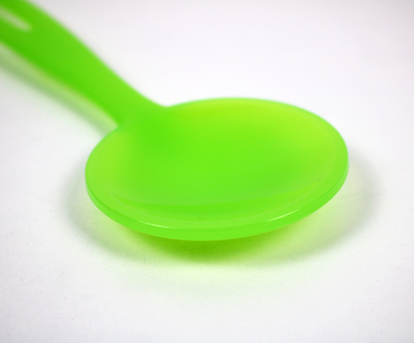 1990s post modern acrylic salad servers in Satinato Green - Lollipop range by Guzzini Italy. Unused stock