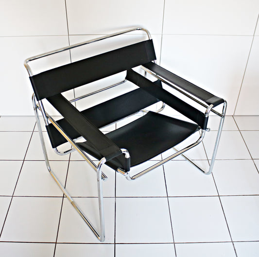 RESERVED 1985 Habitat Wassily armchair in black leather