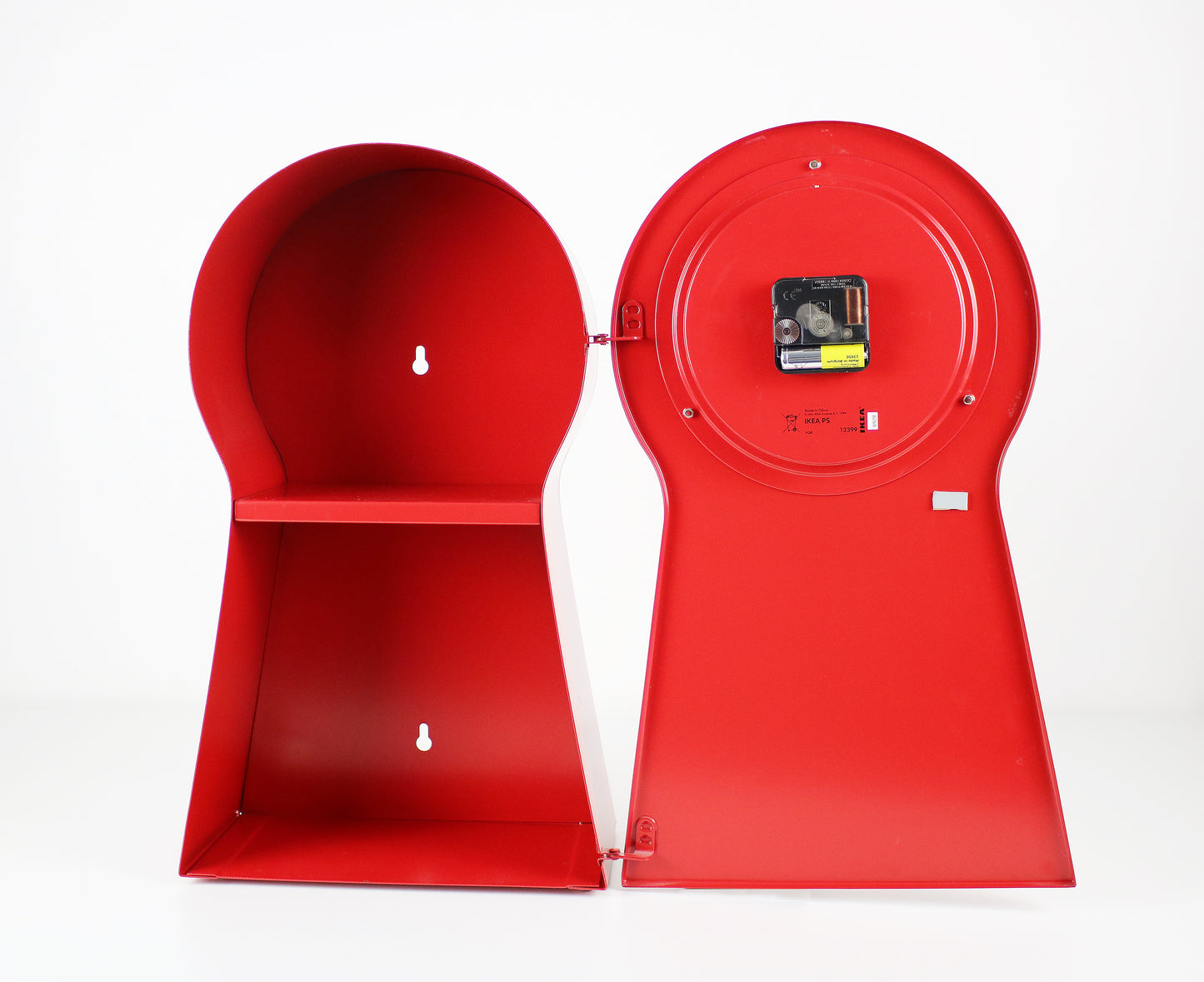 1990s PS metal keyhole cabinet and clock by IKEA